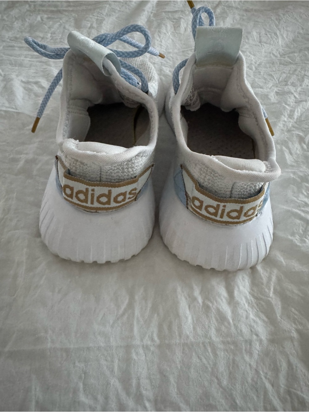 Adidas Women’s Kaptir X Cloudfoam Sneakers Cloud White Glow Blue - Picture 6 of 10